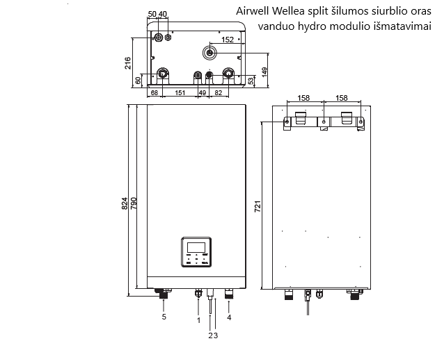 AIRWELL Wellea Split 16.00-14.90 kW šilumos siurblys oras-vanduo su hydro moduliu, AW-WHPSA1216-N93+AW-YHPSA16-H93 - Image 9