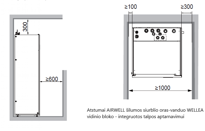 AIRWELL Wellea 8.30-8.40 kW šilumos siurblys oras-vanduo su 190l integruotu boileriu, ODMA-100T-09M22-19+AW-YHPSA08-H91 - Image 5