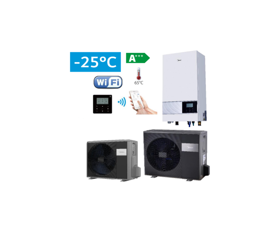 Midea M-Thermal Arctic 8 kW lauko ir hidraulinis blokai