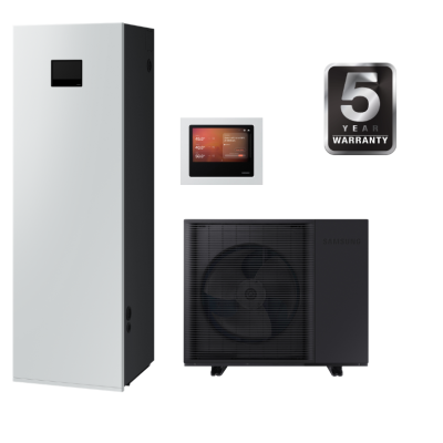 SAMSUNG oras–vanduo 12.5/12.5 kW SPLIT šilumos siurblys su 200 l talpa, WIFI, trifazis