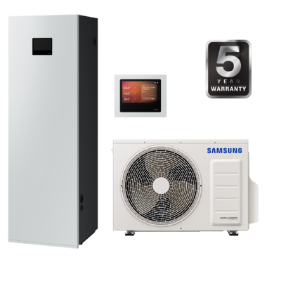 SAMSUNG oras–vanduo 9.0/8.7 kW SPLIT NORDIC šilumos siurblys su 200 l talpa, WIFI