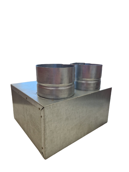 Metalinė dėžutė vėdinimo grotelėms 2x75, jungimas viršuje