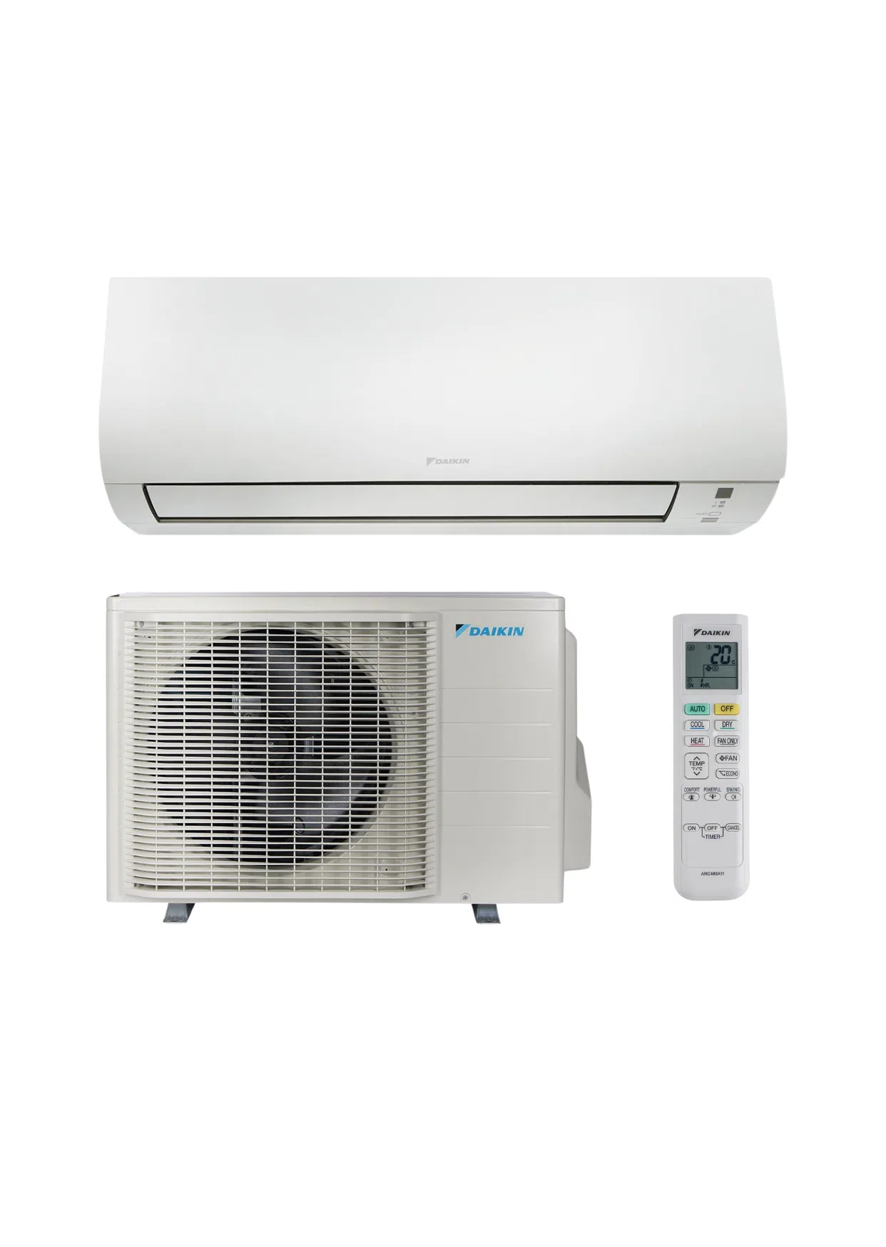 Daikin Comfora FTXTP25A vidinis ir RXTP25A lauko blokai su valdymo pulteliu